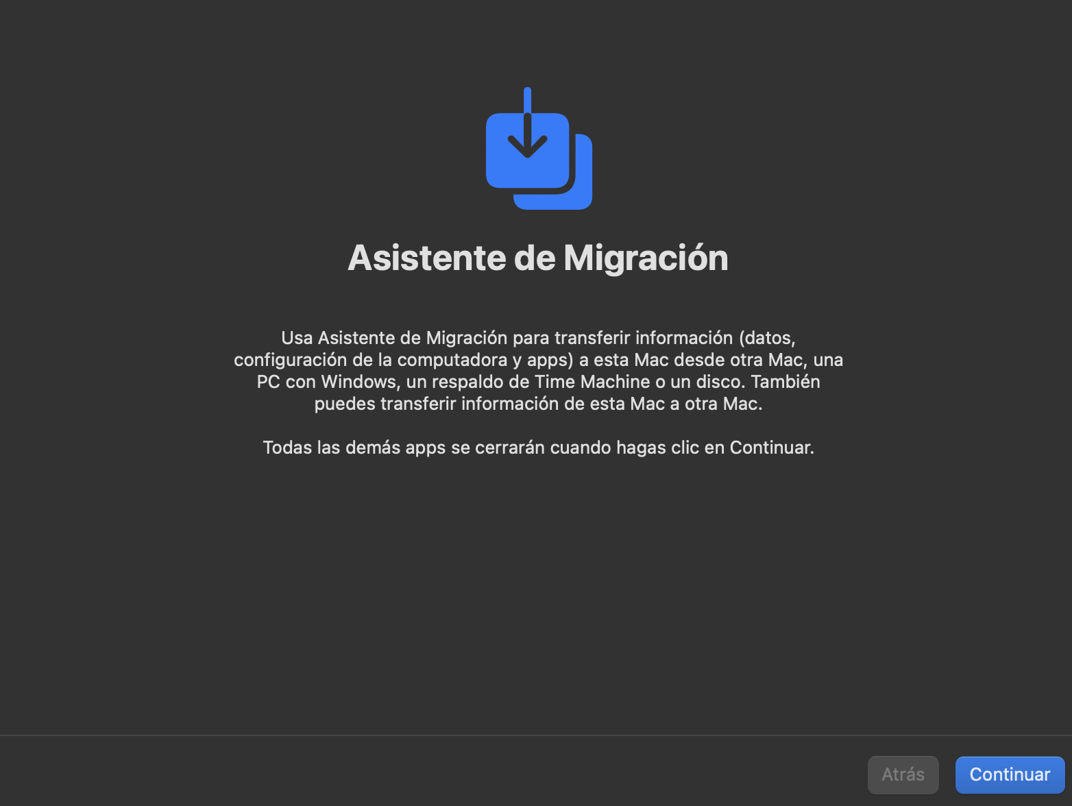 Asistente de Migración de Mac
